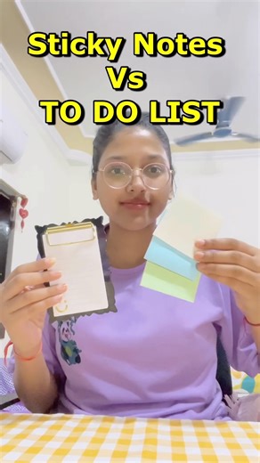 Sticky notes VS To do List✨🎀 #shortsindia #ytshorts #vs #comparison #stickynote #college