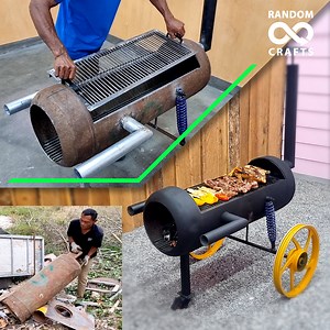 Build up a Multi Functional Portable Wood Stove, BBQ Grill from Rusty old Tank | Random Crafts