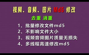 视频图片音频批量修改md5方法