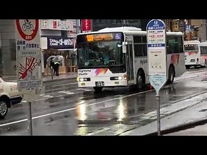 【アルピコ交通】駅前通り、戸隠行のPJワンステップエアロスター、いすゞLR！20221123.10時41分