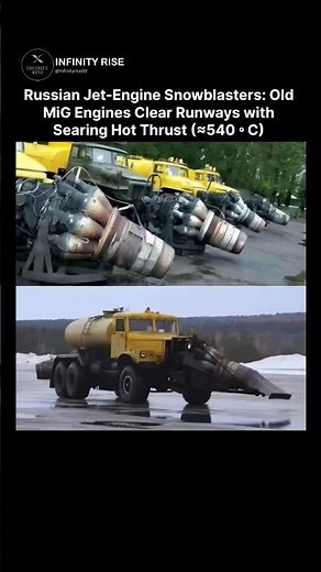 Only in Russia — melting snow with jet engines. 😳🔥
