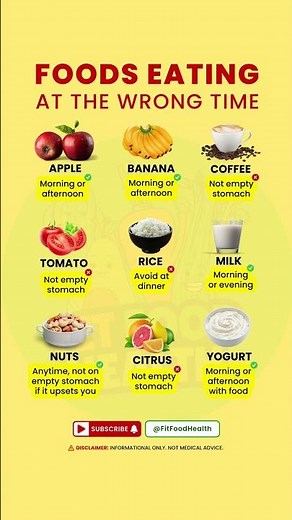 ⚠️Are You Eating These Foods at the Wrong Time? | Food Timing Tips
