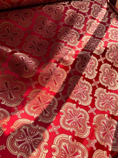 Red Liturgical Brocade Fabric | Church Vestments, Altar Covers - Etsy