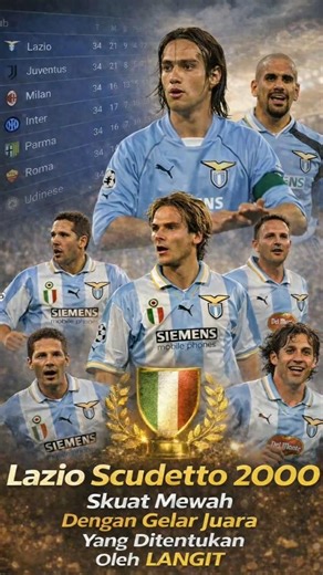 Lazio Scudetto 2000 A luxurious squad with a title determined by the heavens #football #seriea #s...