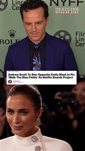 EXCLUSIVE: Andrew Scott is set to join Emily Blunt in ‘Walk the Blue Fields,’ based on the stirring romance short story by acclaimed author Claire Keegan. Deadline is also hearing Netflix has come onboard. Full details here: https://deadline.com/2026/02/andrew-scott-emily-blunt-walk-the-blue-fields-netflix-1236734098/ (Videos: Getty) | Deadline Hollywood