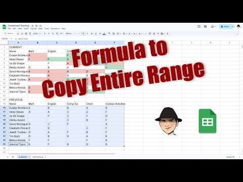 Copy Entire Range with Formula - Google Sheets Tutorial