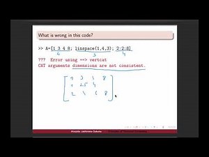 Intro to MATLAB - Week 2 - Creating matrices