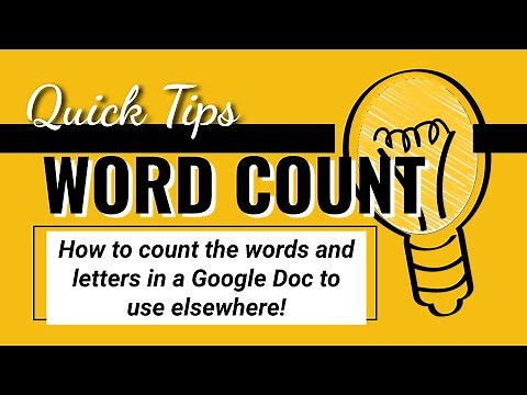 QUICK TIP - How count words and characters in a Google Doc
