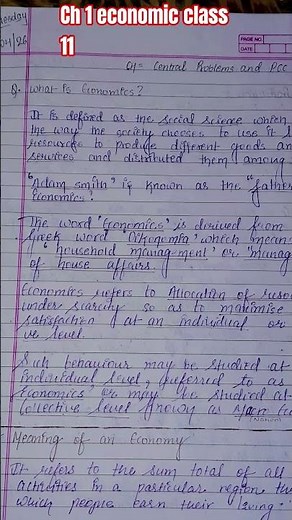 ch 1 class 11 economics (central problems and PCC).