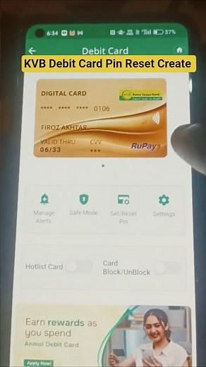 Karur Vysya Bank Debit Card ATM Pin Create | How To Pin Create KVB #trending #shorts