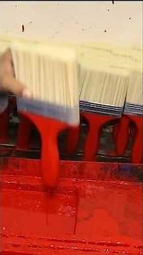 Stages of making a traditional paintbrush in simple workshops.