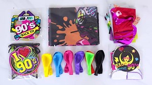 Holkcog 90s Party Decorations, 90’s Theme Birthday Party Decorations Supplies, 90’s Party Supply With Back To The 90s Banner Backdrop , Radio And Rock Guitar Ballons, 1990s Theme Birthday Decor women
