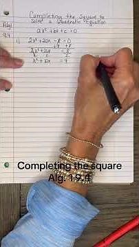 Alg. 1 9.4 Completing the Square #completingthesquare #quadratics