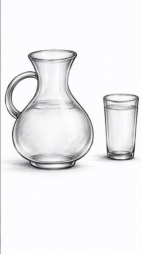 Easy Jug and Glass Drawing ✏️ | Simple Pencil Sketch Tutorial
