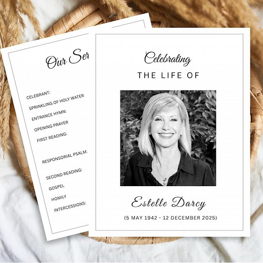Catholic Funeral Program Template - Editable Order of Service (canva, Printable PDF - Etsy