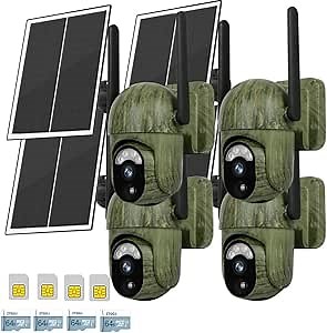 4-Pack Cellular Trail Camera with SIM & SD Card