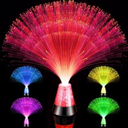 Zootealy LED Fiber Optic Lamps Sensory Light Lighting Glacier Lite Fiber Optic Light with Color Changing Crystals Base LED Fiber Optic Centerpiece for Table Home Decor Christmas, USB - Walmart.ca