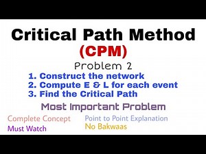 10. Critical Path Method (CPM) | Problem#2 | Complete Concept