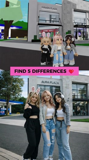 FIND DIFFERENCES Brookhaven avatars REAL LIFE 🥰🐶 #robloxshorts #roblox #brookhaven