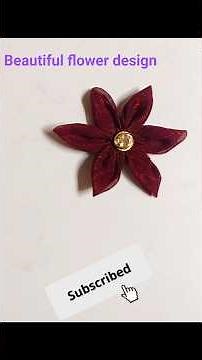 🌹Fabric flower design 🌹making at home #stitching #design #easystitching