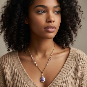 Purple Cowrie Shell Necklace | Pink Glass Crystal Beads | Beach Jewelry | Boho Shell Pendant | Ocean Gift for Her - Etsy