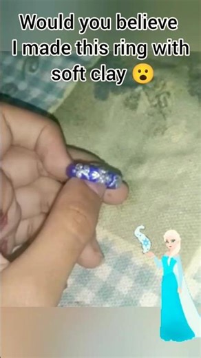 elsa themed ring with #softclay