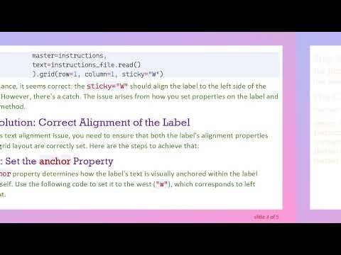 How to Align Text to the Left in Tkinter Using sticky="W"