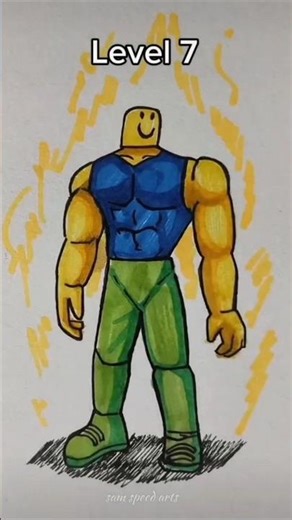 How to draw Roblox noob in different levels✨👊🏻 #roblox #drawing #fyp #art #howtodraweed arts