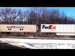 FedEx Truck Trailers on Fast CSX Train