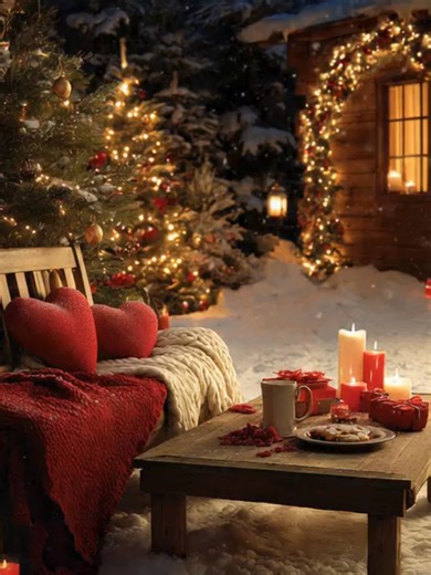 POV: You found the most romantic Christmas spot ever. ❤️❄️ Snow falling. Candles glowing. Zero stress. Would you sit here? 🎄✨ #ChristmasTok #WinterVibes #CozySeason #RomanticChristmas #HolidayFeels #FYP #Snowfall #ChristmasAesthetic #pov #love #christmas #jesus #fyp