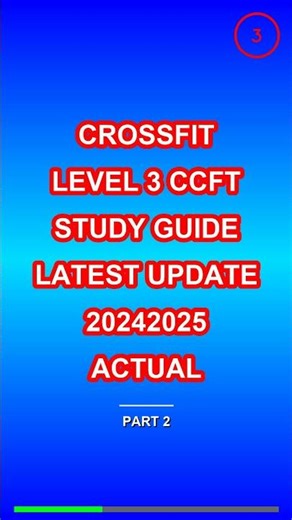 CrossFit Level 3 CCFT Study Guide Latest Update 20