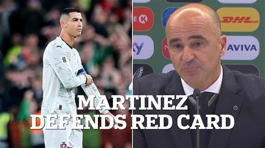Portugal boss Martinez defends Ronaldo after red card against Ireland