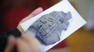 A sumerian clay tablet, ancient cuneiform