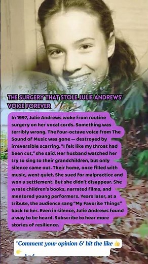 THE SURGERY THAT STOLE JULIE ANDREWS’ VOICE FOREVER