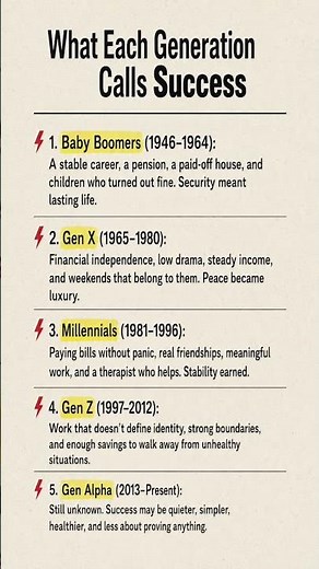 What Each Generation Calls Success | Baby Boomers vs Gen X vs Millennials vs Gen Z vs Gen Alpha