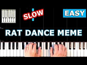 RAT DANCING MEME SONG - SLOW EASY Piano Tutorial