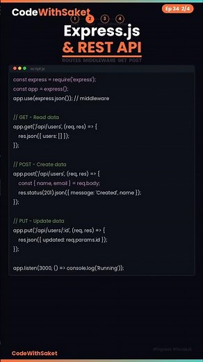 Express.js & REST API Explained 🔥 | Beginner Guide (Node.js) #codewithsaket #nodejs #programming