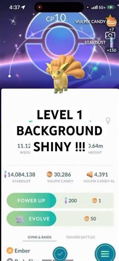 ✨RARE Level 1 Shiny Background Vulpix CAUGHT In Pokemon Go!✨ #shorts #pokemon