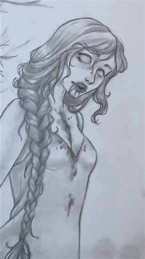 Sketching a ghoul girl for Drawlloween 🩸🪦 #spooky #goth #drawing #pencil #art