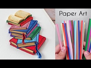 ✂️📚 The Art of Paper Quilling Meets Literature - Bibliophile, Books Stack