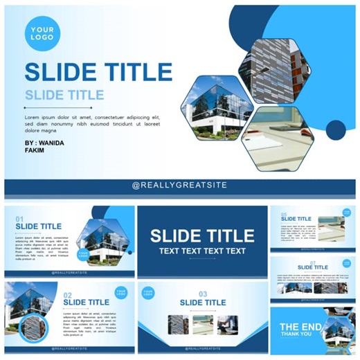 Modern Blue PowerPoint Template – 11 Editable Slides