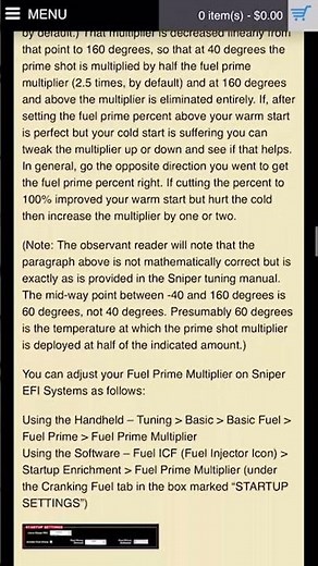 Tuning Your Engine Start Up - Sniper and Terminator X Stealth and other EFI systems