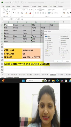 92. How to Deal with BLANK CELLS in Excel! #easyexcelhacks #excel
