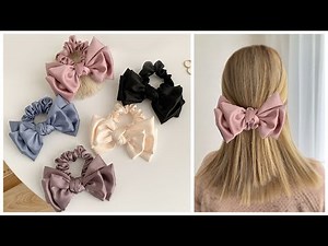 Bow scrunchie tutorial ✨satin Double layered bow for scrunchie hair ties.