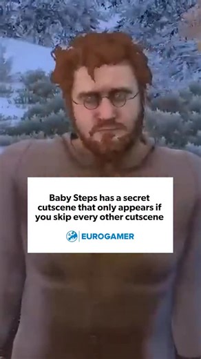 83K views · 42 reactions | Baby Steps knows that some people skip every game cutscene, so included a little treat that only appears if you’ve avoided watching every other cutscene in the game up until this point. The full video is over a half hour long and features the characters talking about what they want for lunch, how Naughty Dog should bring back Uncharted, and much more. | Eurogamer | Facebook