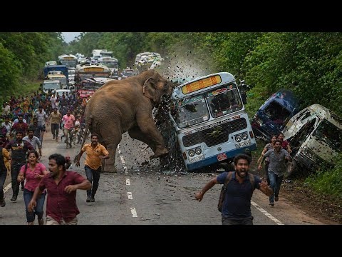 Massive Elephant Rampage on Road 😱 | Real Life Dangerous Encounters😱