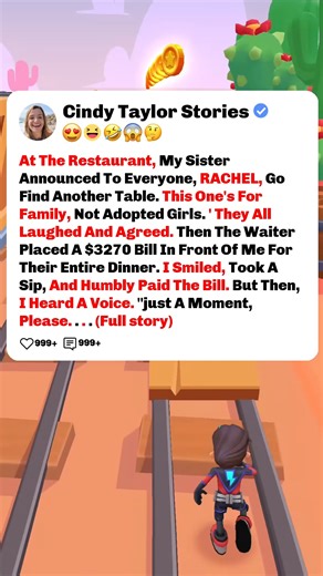 At The Restaurant, My Sister Announced To Everyone, RACHEL, Go Find Another Table. This One's For Family, Not Adopted Girls.' They All Laughed And Agreed.. | Misheel Jargalsaikhan