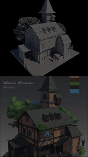 【maya场景建模】风格化场景模型 使用软件：maya制作时长：2-3小时制作难度：初级#maya #maya教程 #maya基础 #maya建模 #maya场景建模