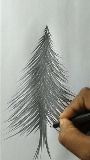 Simple Pine Tree Pencil Drawing | Easy Tree Sketch 🌲✏️