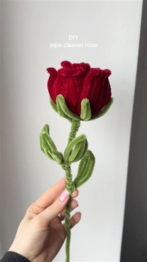 DIY pipe cleaner rose🌹slow tut